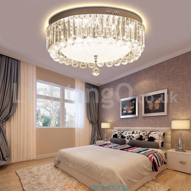 Moderne ronde plafondlampen met kristalbevestiging