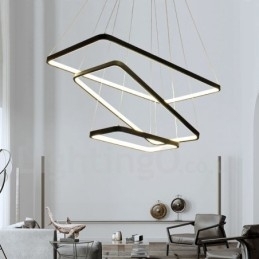 Dimbare hanglamp met afstandsbediening, modern design, drie rechthoeken