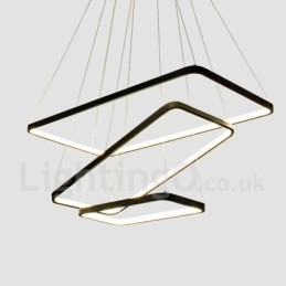 Dimbare hanglamp met afstandsbediening, modern design, drie rechthoeken