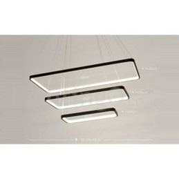 Dimbare hanglamp met afstandsbediening, modern design, drie rechthoeken