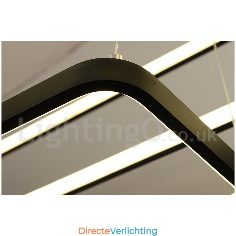 Dimbare hanglamp met afstandsbediening, modern design, drie rechthoeken