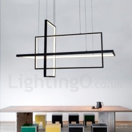 Dimbare hanglamp met afstandsbediening, modern design, drie rechthoeken