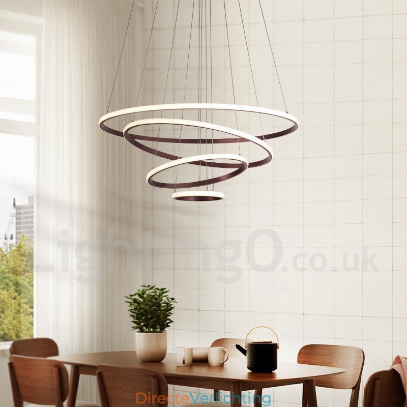 Dimbare Buiten de Cirkels Hanglamp met Afstandsbediening Moderne Design Ringen