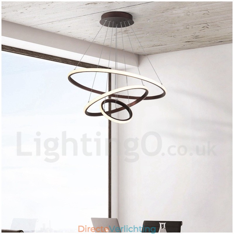 Dimbare Buiten de Cirkels Hanglamp met Afstandsbediening Moderne Design Ringen