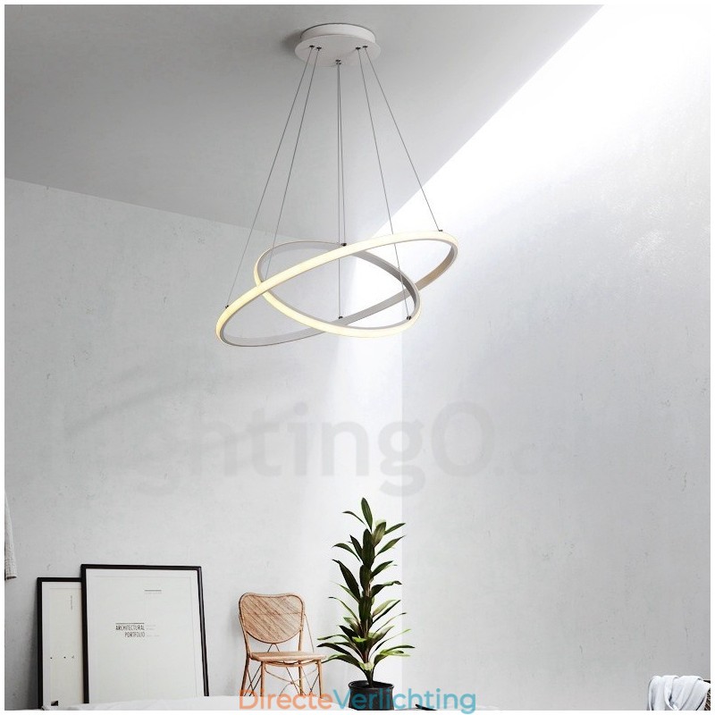 Dimbare Buiten de Cirkels Hanglamp met Afstandsbediening Moderne Design Ringen
