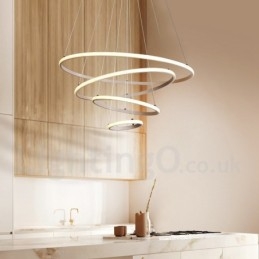 Dimbare Buiten de Cirkels Hanglamp met Afstandsbediening Moderne Design Ringen