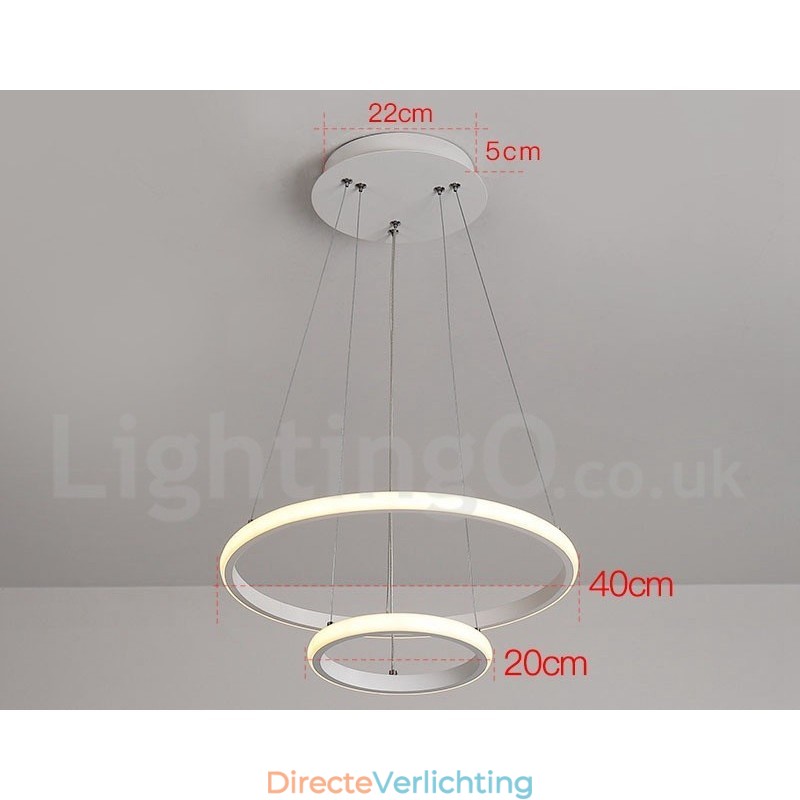 Dimbare Buiten de Cirkels Hanglamp met Afstandsbediening Moderne Design Ringen