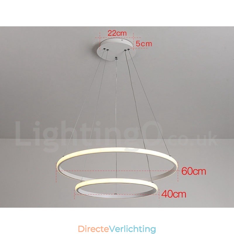 Dimbare Buiten de Cirkels Hanglamp met Afstandsbediening Moderne Design Ringen