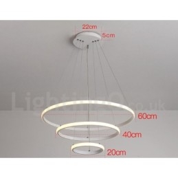 Dimbare Buiten de Cirkels Hanglamp met Afstandsbediening Moderne Design Ringen