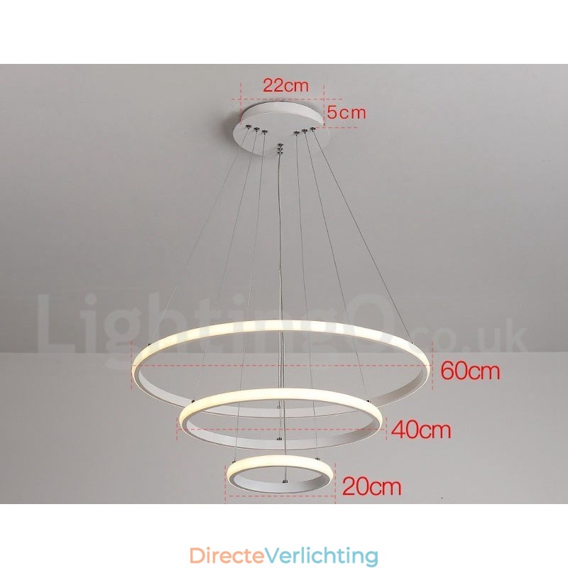 Dimbare Buiten de Cirkels Hanglamp met Afstandsbediening Moderne Design Ringen
