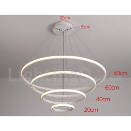Dimbare Buiten de Cirkels Hanglamp met Afstandsbediening Moderne Design Ringen
