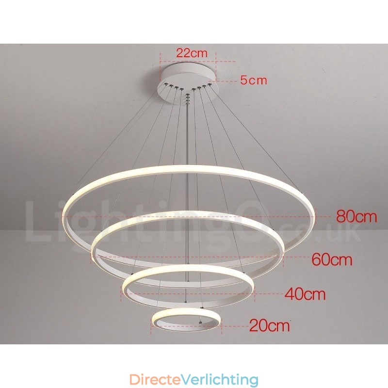 Dimbare Buiten de Cirkels Hanglamp met Afstandsbediening Moderne Design Ringen