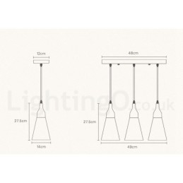 Moderne hanglamp van hout met 1 licht en 3 lampen en stoffen kap