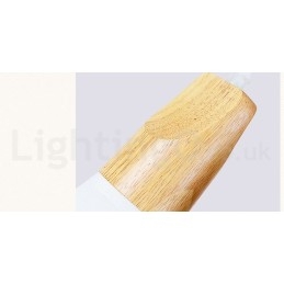 Moderne hanglamp van hout met 1 licht en 3 lampen en stoffen kap