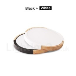 Ultradunne, veelkleurige ronde plafondlamp van hout, massief houten kap, plafondlamp in Scandinavische stijl
