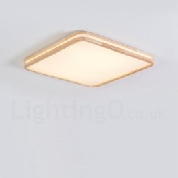 Ultradunne ronde vierkante rechthoekige houten plafondlamp, massief houten acryl kap, plafondlamp in Scandinavische stijl