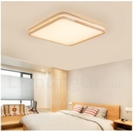 Ultradunne ronde vierkante rechthoekige houten plafondlamp, massief houten acryl kap, plafondlamp in Scandinavische stijl