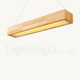Moderne lange hanglamp van hout