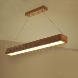 Moderne lange hanglamp van hout