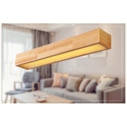 Moderne lange hanglamp van hout