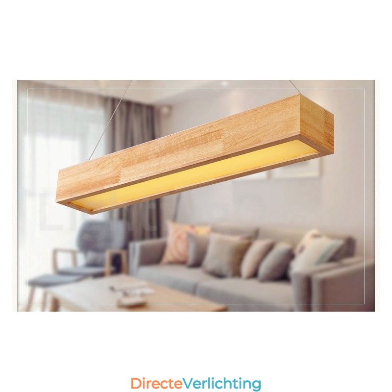 Moderne lange hanglamp van hout