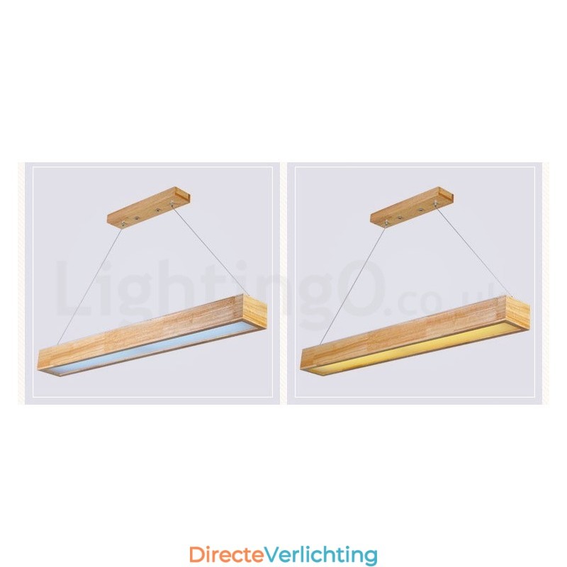 Moderne lange hanglamp van hout