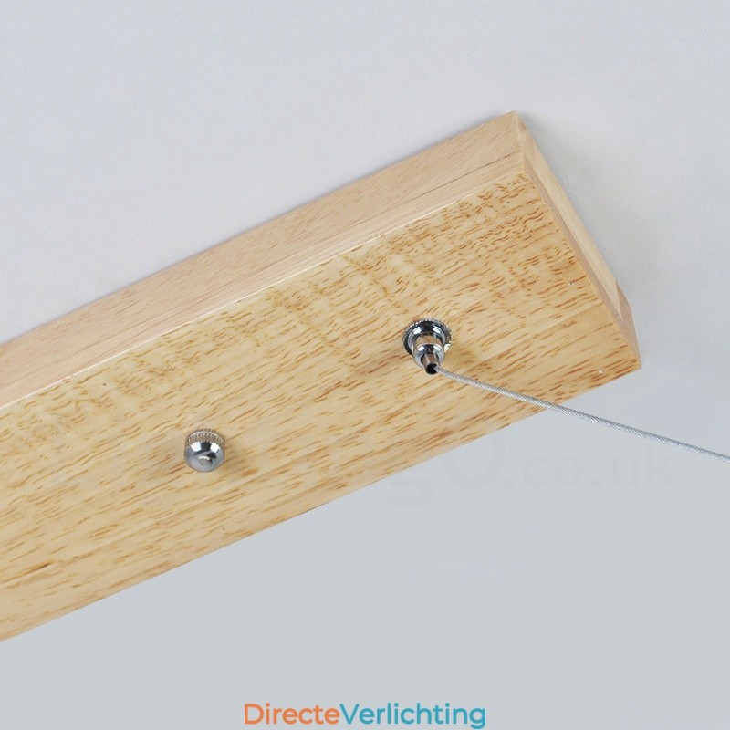 Moderne lange hanglamp van hout