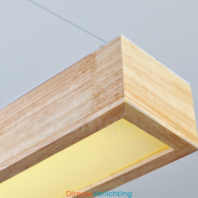 Moderne lange hanglamp van hout
