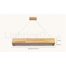 Moderne lange hanglamp van hout