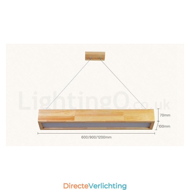 Moderne lange hanglamp van hout