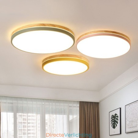 Dimbare ultradunne ronde plafondlamp van hout met meerdere kleuren en acryl kap Plafondlamp in Scandinavische stijl Dimbare ultradunne ronde plafondlamp van hout met meerdere kleuren en acryl kap Plafondlamp in Scandinavische stijl