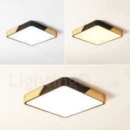 Dimbare ultradunne, veelkleurige vierkante plafondlamp van hout met acryl kap Plafondlamp in Scandinavische stijl