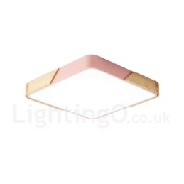 Dimbare ultradunne, veelkleurige vierkante plafondlamp van hout met acryl kap Plafondlamp in Scandinavische stijl