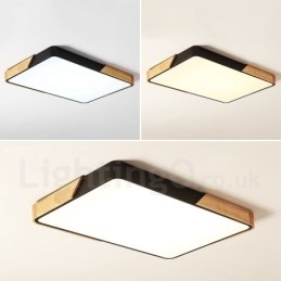 Dimbare ultradunne, meerkleurige rechthoekige plafondlamp van hout met acrylkap Plafondlamp in Scandinavische stijl