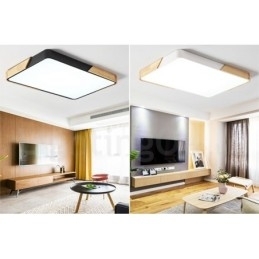 Dimbare ultradunne, meerkleurige rechthoekige plafondlamp van hout met acrylkap Plafondlamp in Scandinavische stijl