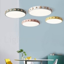 Dimbare ultradunne, veelkleurige, ronde plafondlamp van hout met acrylkap Plafondlamp in Scandinavische stijl
