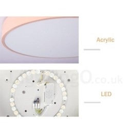 Dimbare ultradunne, veelkleurige, ronde plafondlamp van hout met acrylkap Plafondlamp in Scandinavische stijl