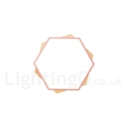 Dimbare, meerkleurige zeshoekige plafondlamp van hout met acrylkap Plafondlamp in Scandinavische stijl
