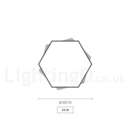 Dimbare, meerkleurige zeshoekige plafondlamp van hout met acrylkap Plafondlamp in Scandinavische stijl