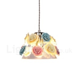 Multi Colours Flower Macaron Plafond Hanglamp met Glazen Kap Hanglamp