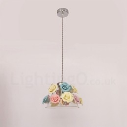 Multi Colours Flower Macaron Plafond Hanglamp met Glazen Kap Hanglamp