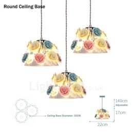 Multi Colours Flower Macaron Plafond Hanglamp met Glazen Kap Hanglamp