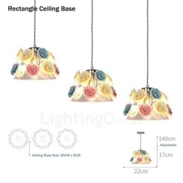 Multi Colours Flower Macaron Plafond Hanglamp met Glazen Kap Hanglamp
