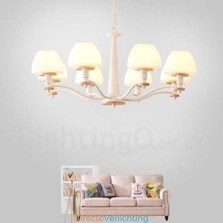 6-lichts 8-lichts multikleurige Macaron-houten hanglamp met glazen kappen kroonluchter Scandinavische stijl 6-lichts 8-lichts multikleurige Macaron-houten hanglamp met glazen kappen kroonluchter Scandinavische stijl