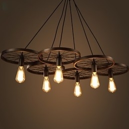 Verlichting Industriële Loft Stijl Smeedijzeren Kroonluchter Café Wiel Kroonluchter