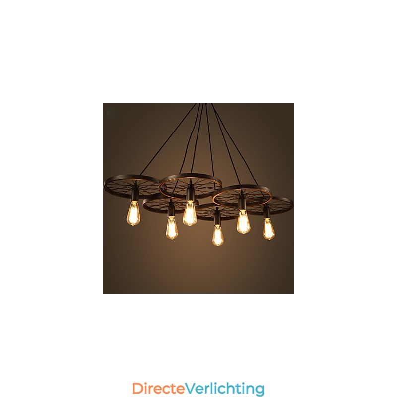 Verlichting Industriële Loft Stijl Smeedijzeren Kroonluchter Café Wiel Kroonluchter