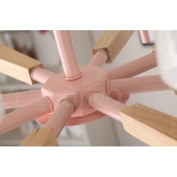 6-lichts 8-lichts multikleurige Macaron-houten hanglamp met glazen kappen kroonluchter Scandinavische stijl