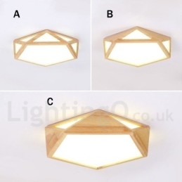 Dimbare Multi Styles Houten Plafondlamp met Acryl Kap Plafondlamp Scandinavische Stijl