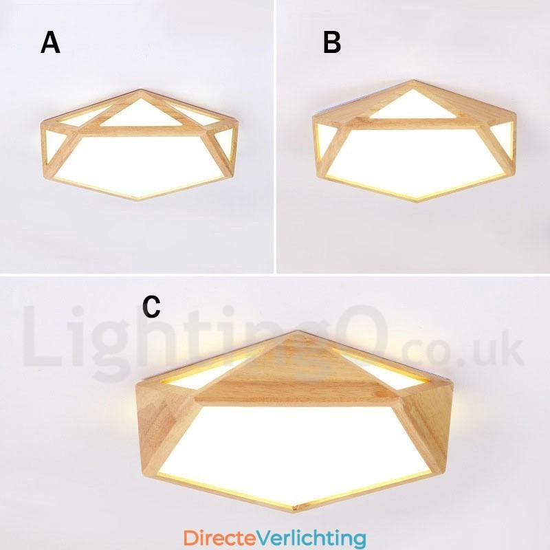 Dimbare Multi Styles Houten Plafondlamp met Acryl Kap Plafondlamp Scandinavische Stijl