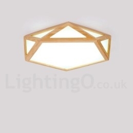 Dimbare Multi Styles Houten Plafondlamp met Acryl Kap Plafondlamp Scandinavische Stijl